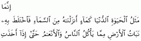 مقارنة الآيات بالروايات سورة يونس الآية 24